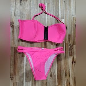 Pink 2 Piece Swim Suit Bikini Women's Large Swimwear New w/out Tags!